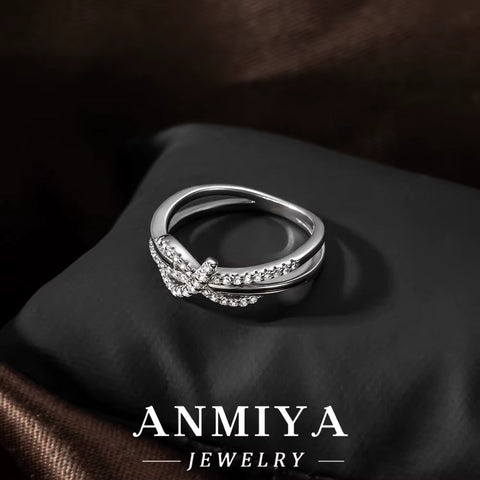 Symbolic Love Knot Pattern Ring Premium 925 Sterling Silver Anniversary Promise Jewelry Matching Couple Rings for Bulk Purchase