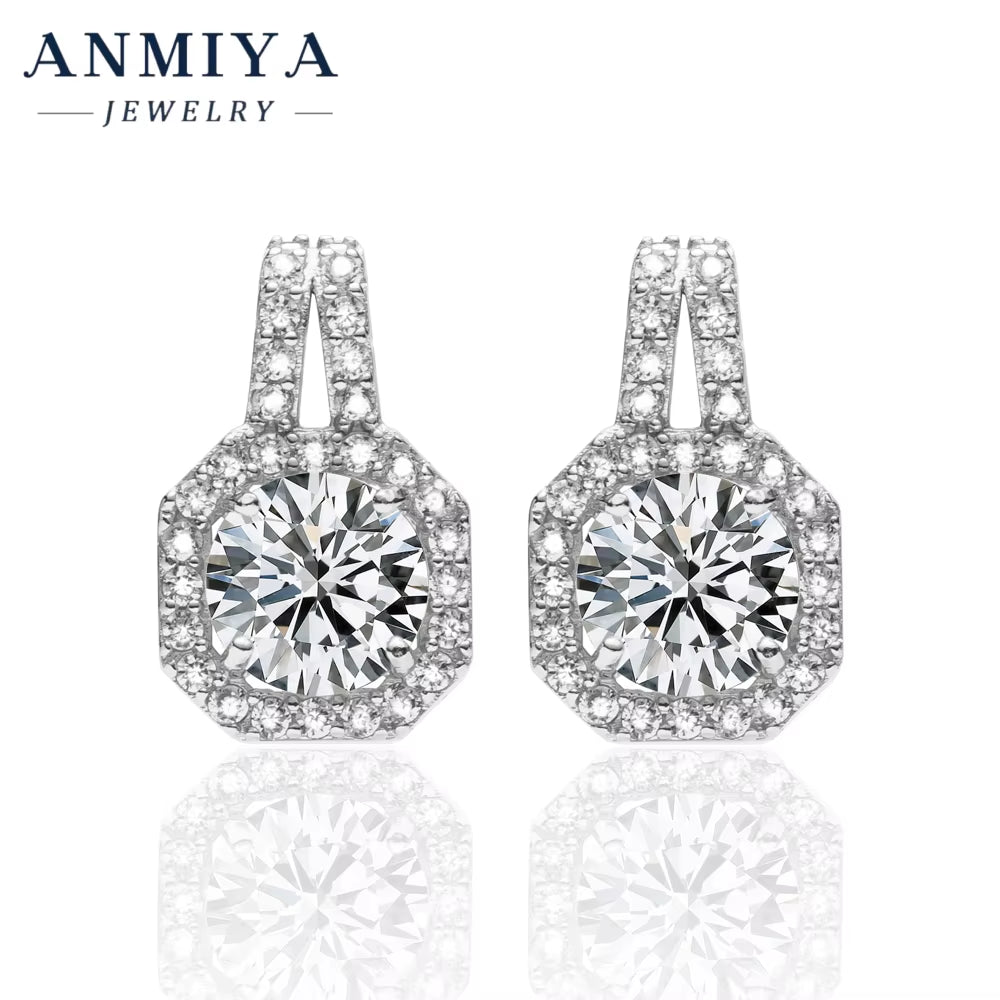 Bridal Moissanite 925 Silver Jewelry Set - Matching Earrings & Necklace, Sterling Silver 925 Jewelry Wedding Gift Package