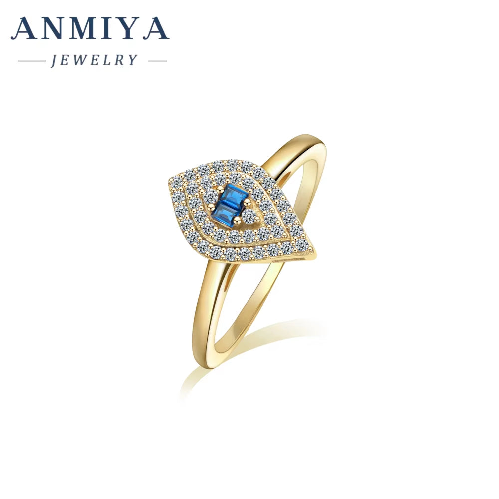 High Quality Classic Devil'S Eye Rings Blue Eye Zircon 18K Gold 925 Silver Fashion Custom Engagement Ring for Women Girls