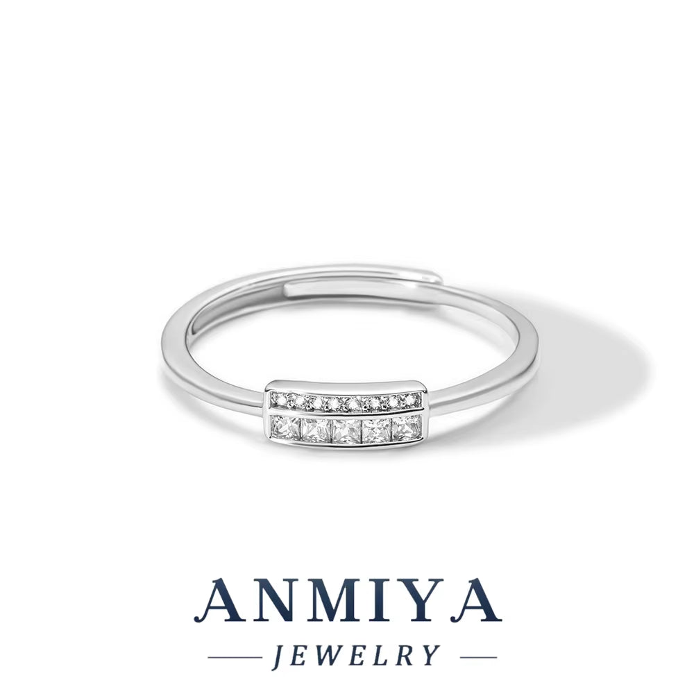 Simple Fashion Jewelry 925 Sterling Silver Plain Circle Ring Set for Women INS Style Niche Light Luxury Personality Base Ring