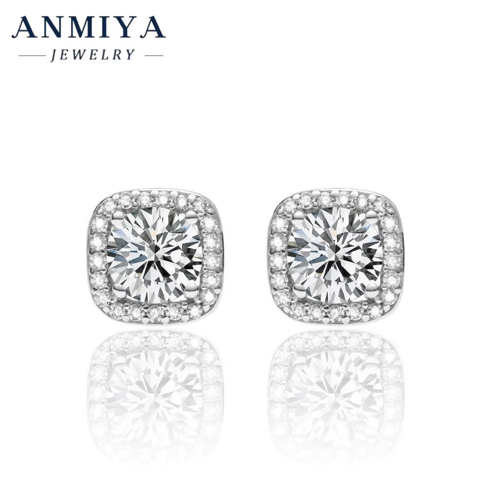 Moissanite 925 Silver Jewelry Set - Matching Earrings and Necklace, Sterling Silver 925 Jewelry with Sparkling Moissanite