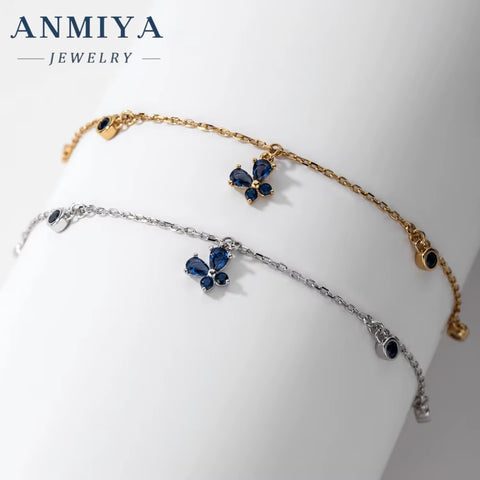 INS Fashion Bracelets Colorful Butterfly Charm Bracelet Fine 925 Silver Jewelry Bangle for Women