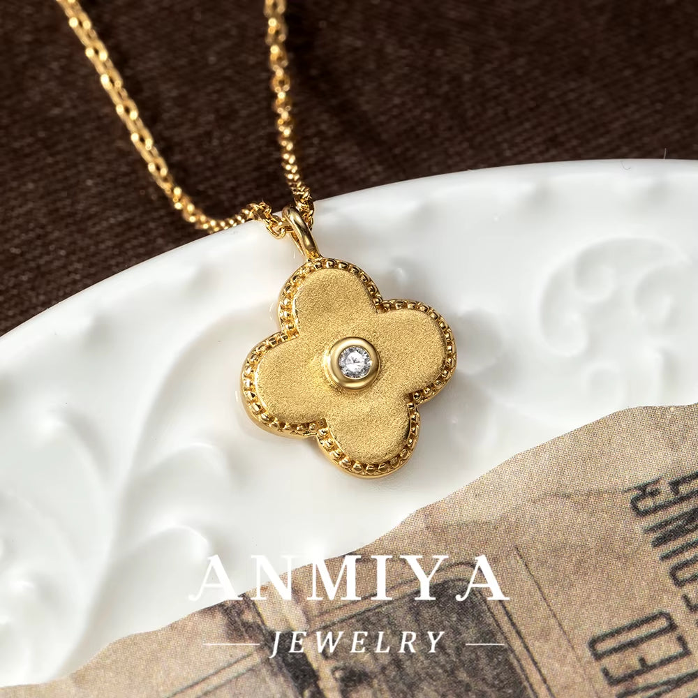 Elegant 925 Necklace for Women - Flower Shape Sterling Silver Jewelry Set with Cubic Zirconia Pendant