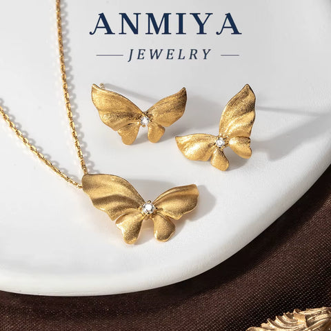 Sterling Silver 925 Butterfly Necklace - Boho Silver Jewelry Set with Pendant, 925 Silver Gift for Her