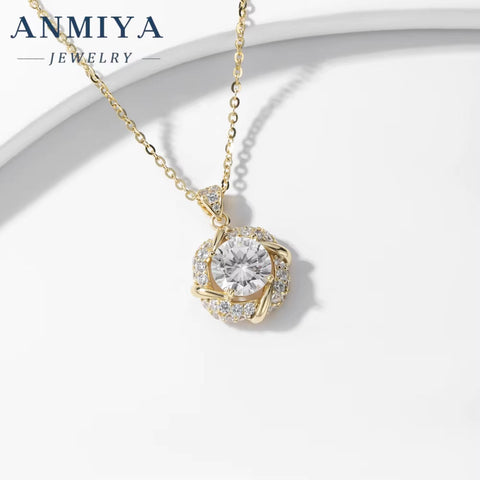 18K Gold Plated Cz Circle Necklace Cubic Zirconia Diamond round Pendant Jewelry Necklace for Women