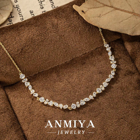 925 Sterling Silver Fashion Jewelry Girls Heart round Zircon Temperament Collarbone Necklace for Valentine'S Day