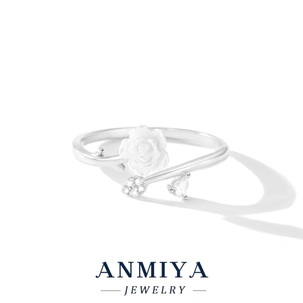 Wholesale 925 Adjustable Flower Ring Luxury Silver Jewelry Bulk Stock for Wedding/Anniversary/Gift