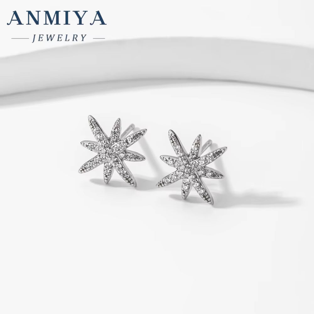 Manufacturer Female Earrings Octagram 925 Silver Classic Vintage Piercing Simple Earrings