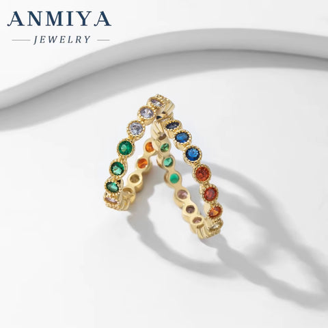 Minimalist High Quality Glaring Colorful Zircon 925 Silver Lab Diamond Ring for Beat Gift