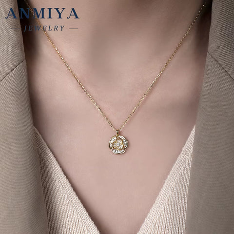 Shiny Silver 925 Set Featuring Cubic Zircon Accents Necklace and Earring Sets Flower Design for Daily Wear