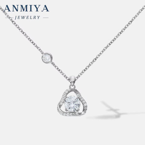 ANMIYA Customize Charms Pendant Zircon Stone 925 Silver 18K Gold Necklace Jewelry for Women