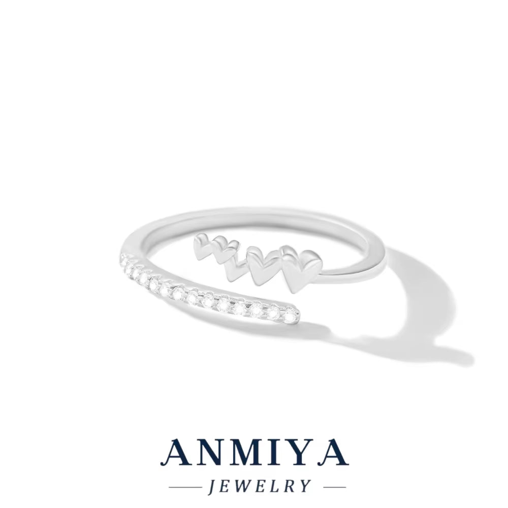 Classic Vintage Heart & Zirconia Ring Wedding Party Jewelry Meaningful Gift Idea for Wholesale