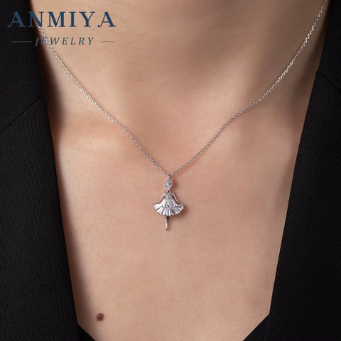 Wholesale New Tide 925 Sterling Silver Elf Pendant Chain Zircon Angel Little Girl Necklace for Women Fashion