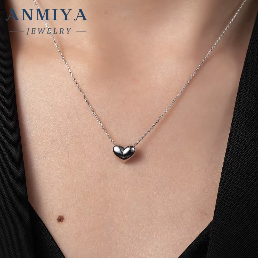 Dainty Wholesale New Fashion Jewelry Chain 925 Silver Heart Necklace for Women