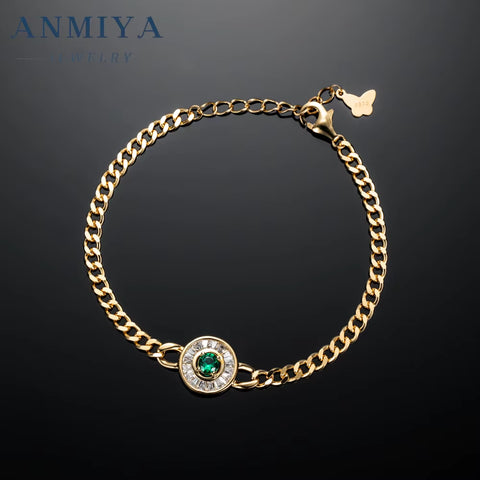 Fine Jewelry Women and Unisex 14K 18K Gold Zircon Bracelet Trendy Gold with 925 Sterling Silver Bracelet for Gift