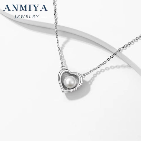 Fashion Necklaces 925 Sterling Silver Heart Necklaces Fresh Nature Water Pearls Jewelry Necklaces