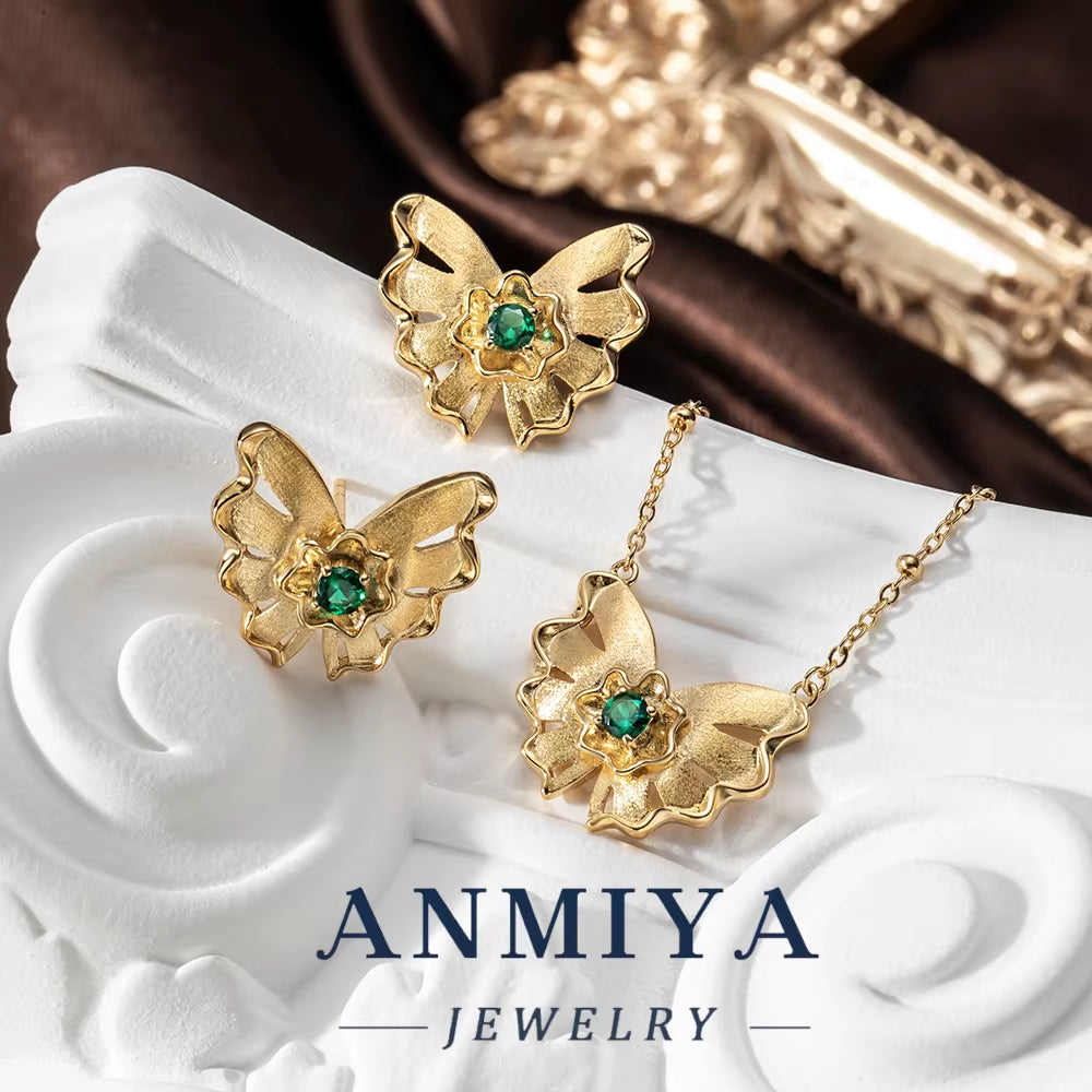 Silver Jewelry Gift Set - 925 Butterfly Necklace & Earrings, Sterling Silver 925 for Special Occasion