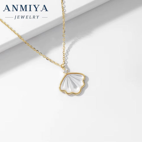 Fashion Ocean Series White Pearl Necklace Waterproof 18K Gold Plated 925 Silver Seashell Charm Necklaces for Women