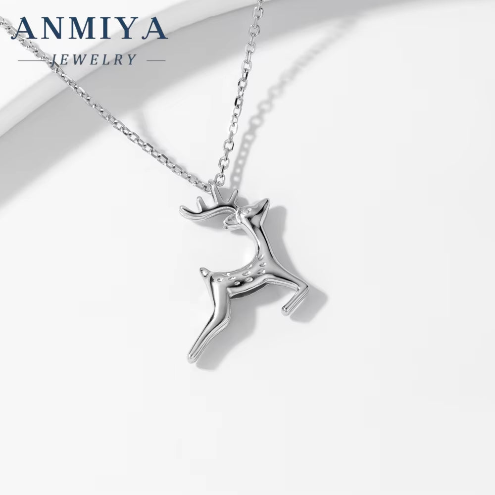 High Jewelry Fawn Pendant Necklace S925 Sterling Silver Animal Necklace for Women'S Jewelry Pendant Necklace Wholesale