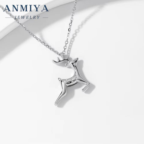 High Jewelry Fawn Pendant Necklace S925 Sterling Silver Animal Necklace for Women'S Jewelry Pendant Necklace Wholesale