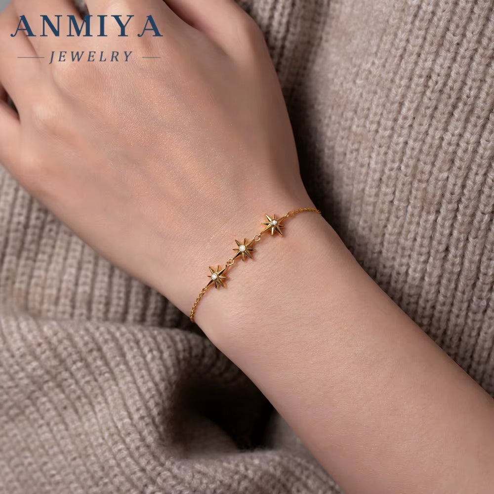 925 Sterling Silver Jewelry Lucky Clover Star Bracelet Adjustable Chain for Daily Wear Silver Clover Bracelet