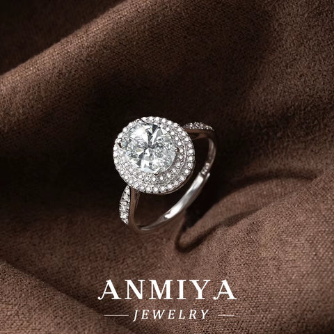 Art Deco Silver Jewelry - 925 Sterling Silver Moissanite Ring with Geometric Patterns for Modern Women'S Fashion Accessories