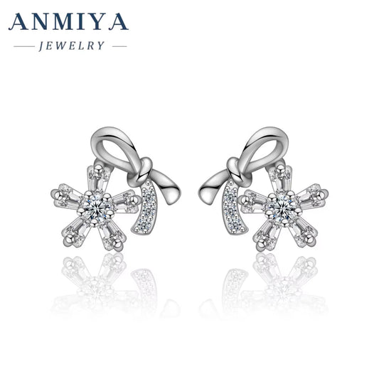 Minimalist Jewelry Bow Stud Earrings 18K Gold Plated Jewelry Waterproof S925 Sterling Silver Stud Earring