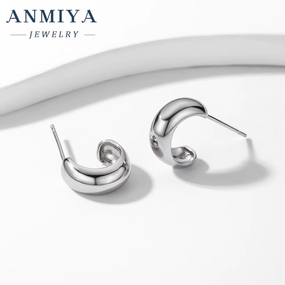 2024 Hot Temperament Fashionable Statement Fine Jewelry Earrings Circle 925 Sterling Silver for Women