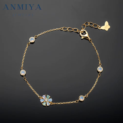 Fashion Jewelry 18K Gold Plated Tennis Flower Shape Bracelet Gift Princess Small Zircon for Women