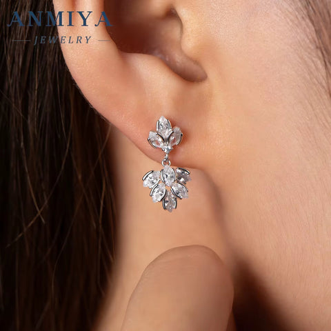 Wholesale Earrings Women S925 Silver Cubic Zirconia Stud Earrings for Women Fashion Jewlery
