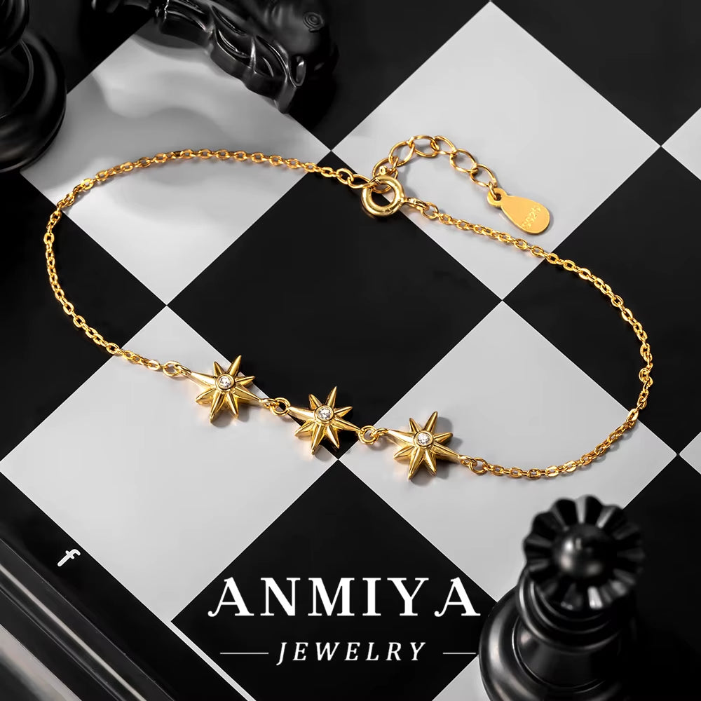 925 Sterling Silver Jewelry Lucky Clover Star Bracelet Adjustable Chain for Daily Wear Silver Clover Bracelet