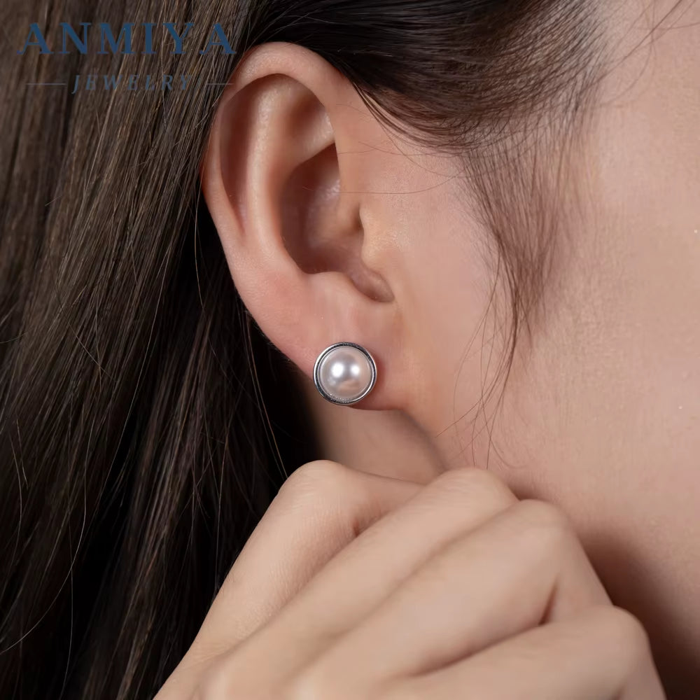 Korean Elegant Pearl Earrings 925 Silver Hypoallergenic Pearl Earring Jewelry for Women