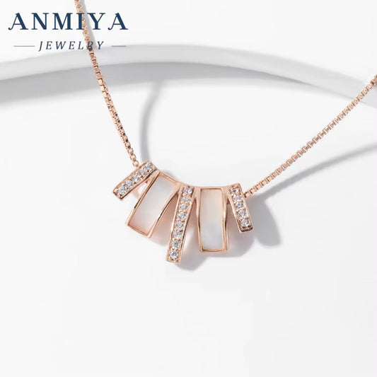 New Design S925 Silver White Shell Necklace INS Hot Collarbone Temperament Necklace for Women Girl