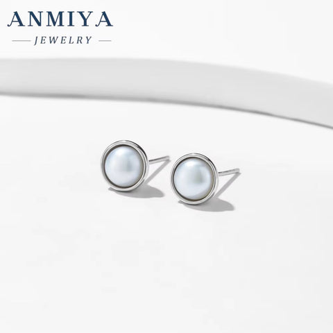 2024 Summer Elegant Cute Pure 925 Sterling Silver Small Pearl Stud Earrings for Women Girls