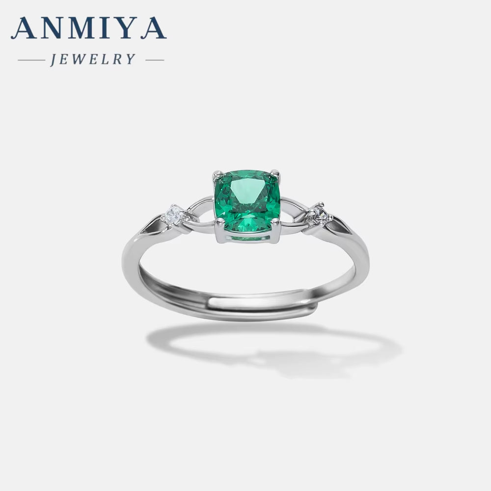 ANMIYA Pink Sapphire Diamond Ring Exquisite Radiant Zirconia Pink Heart Ring Different Design 925 Silver Large Diamond Rings Set