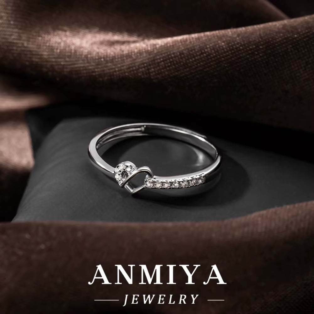 Wholesale S925 Oxidized Heart Ring Vintage Silver Jewelry Bulk Stock for Anniversary/Gift/Party