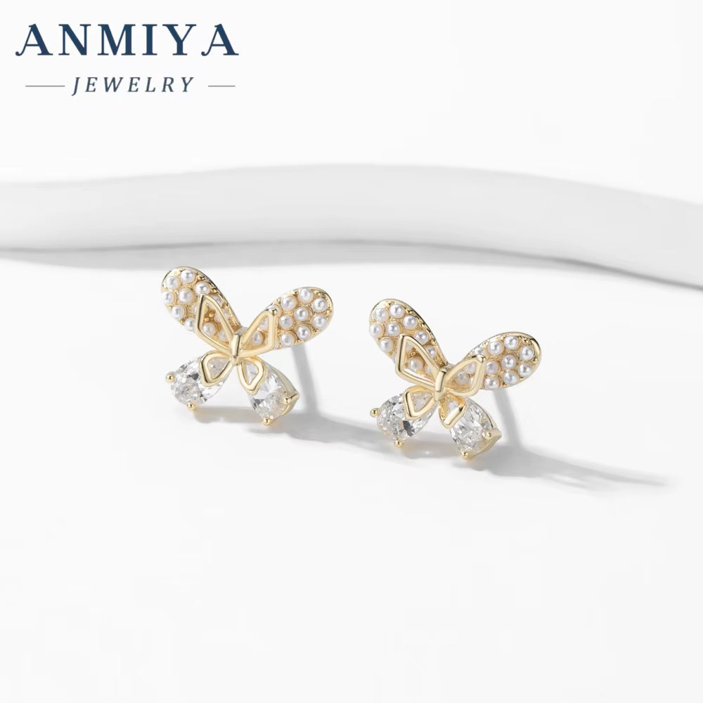 925 Sterling Silver Bow Knot Fashion Stud Earrings Wholesale Jewelry for Women Waterproof Hypoallergenic