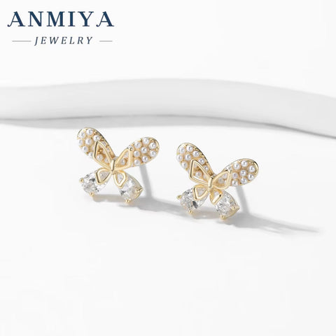 925 Sterling Silver Bow Knot Fashion Stud Earrings Wholesale Jewelry for Women Waterproof Hypoallergenic