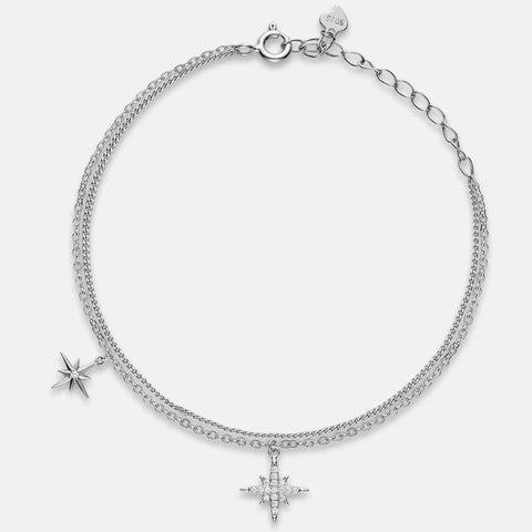 ANMIYA Fashion Jewelry 2025 Women Accessories 925 Sterling Silver 18K Gold Jewelry Star Charm Bracelet