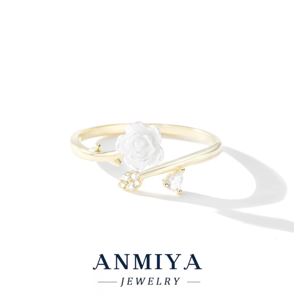 Wholesale 925 Adjustable Flower Ring Luxury Silver Jewelry Bulk Stock for Wedding/Anniversary/Gift