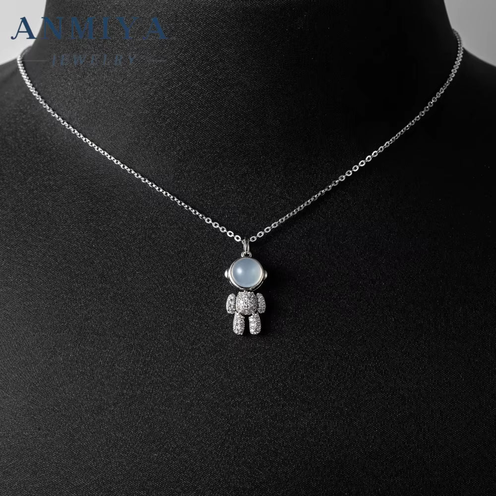 Hot Selling Fashion Jewelry 925 Sterling Silver Astronaut Spaceman Charm Pendant with 3D Effect