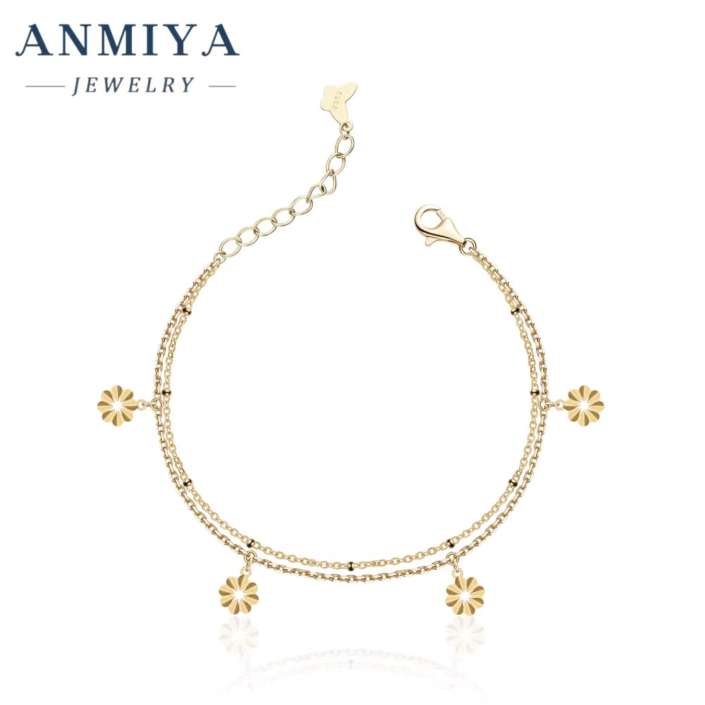 New Design Gold 18K 925 Silver Chain Bracelets Women Fashion Luxury Hand Chain Bracelet for Girls