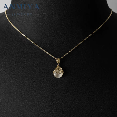 2024 Hot Custom Wholesale Simple S925 Sterling Silver 18K Gold Fine Necklace for Girl Gift