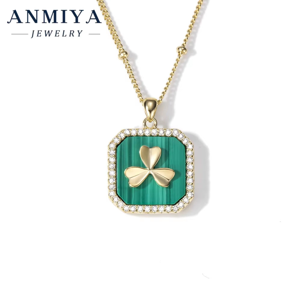 925 Sterling Silver Jewelry Set with Malachite Gemstone | Delicate Silver Necklace for Women | Handcrafted Green Stone Pendant