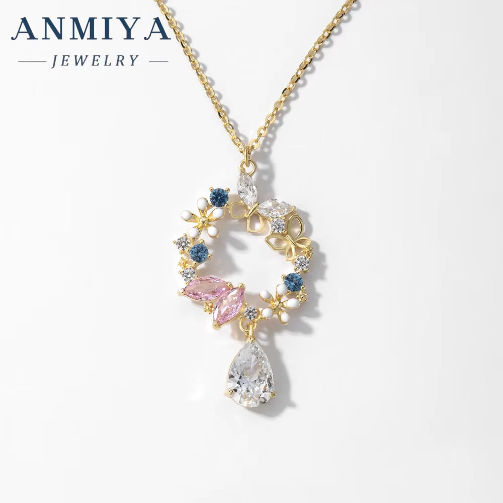 Women Flower Zircon Circle Garland Necklace Female Hot Fashion Temperament Collarbone Chain Necklace Wholesale for Women