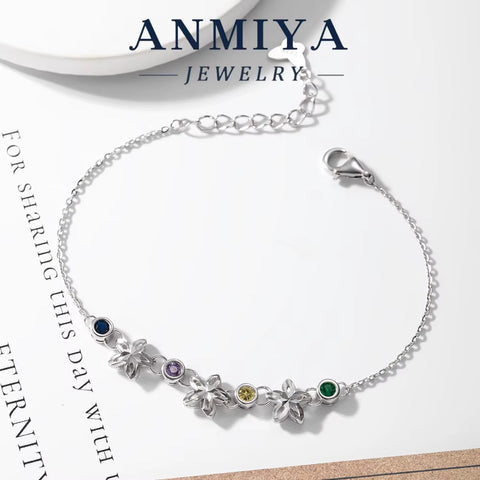 Summer Wholesale Women Bracelet Colorful Daisy Flower 925 Silver 14K Jewelry Waterproof Simple Dainty Bracelet