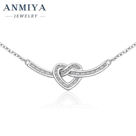 INS Trendy Fashion 925 Sterling Silver Couple Necklace Niche Heart Shape Fine Jewelry Necklaces for Girl
