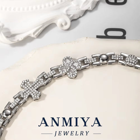 Waterproof Silver Jewelry Swimming Clover Bracelet Beach Vacation Proof Silver Clover Bracelet