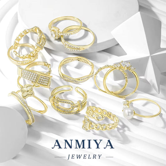 Fashion Jewelry 925 Sterling Silver Stacked Wear Ring Jewelry for Women 18K Gold Plated 925 Silver Wedding Engagement Rings