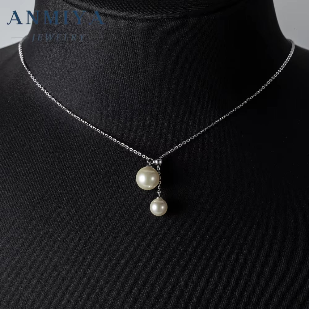 Luxury Natural Freshwater Pearl Necklace for Women'S 925 Sterling Silver Baroque Pearl Pendant Necklace